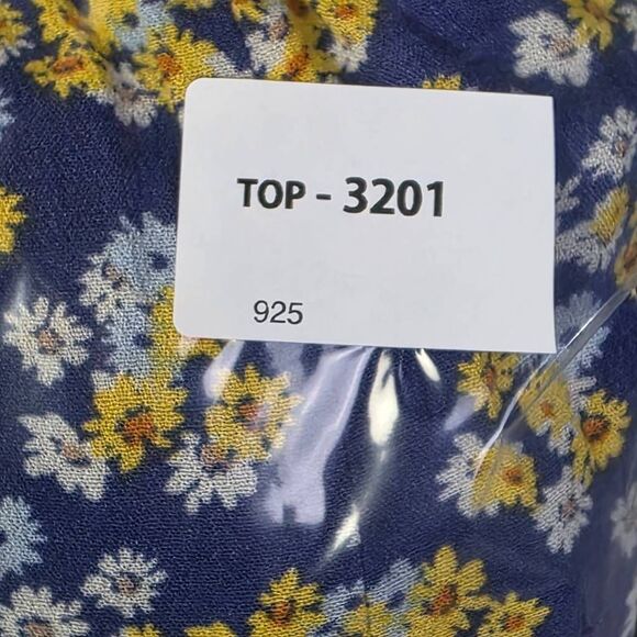 Forever 21 Blue Floral Puff Sleeve Cutout Dress L - Picture 11 of 11